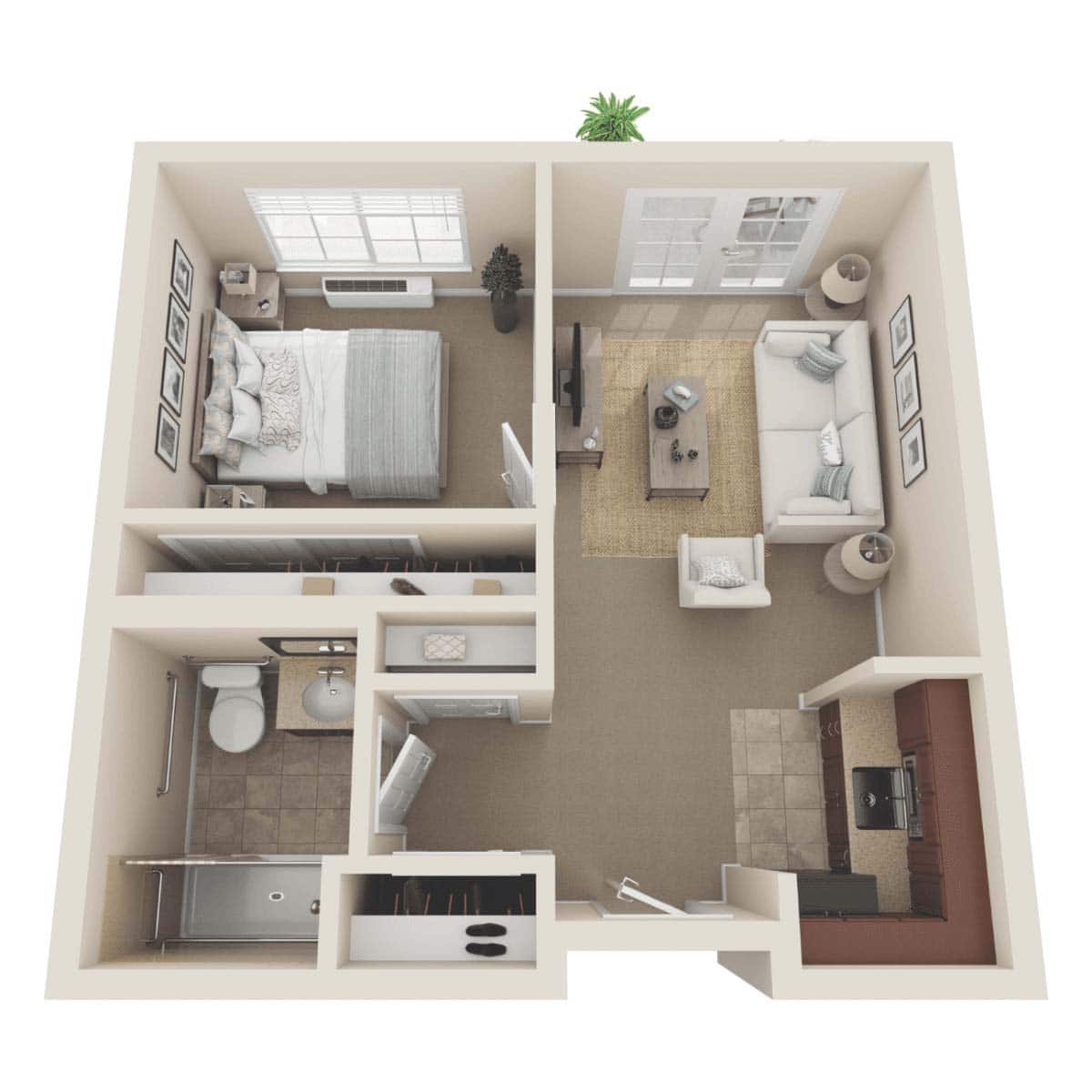 Capitol Hill Assisted Living & Memory Care - One Bedroom Floor Plan