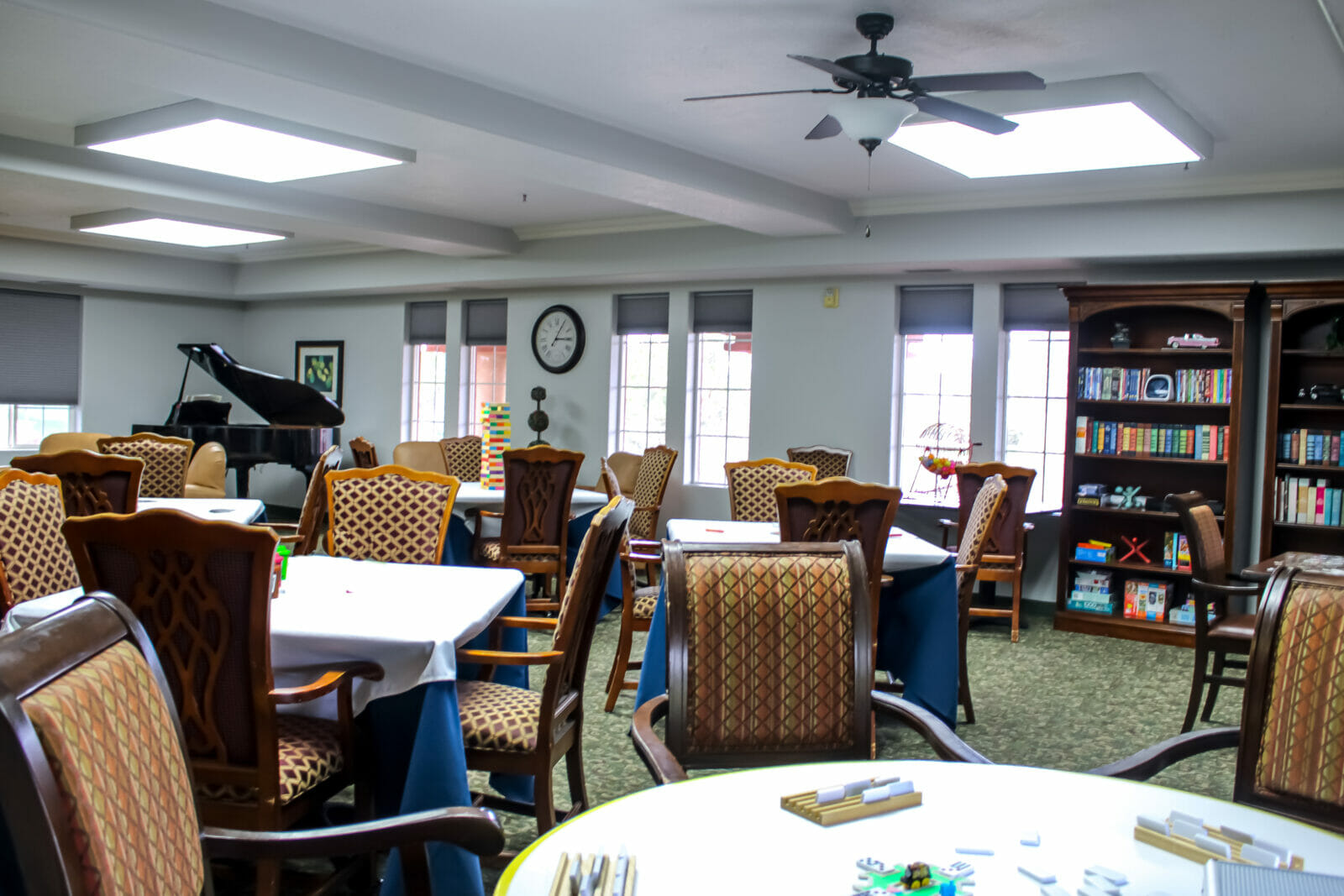Southgate Senior Living St. George Utah Assisted Living and Memory Care activity room library piano 