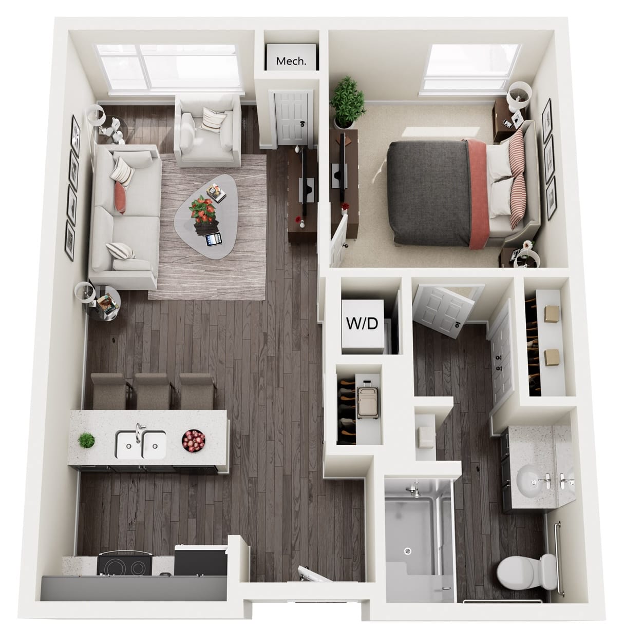 Farrington Court Independent & Assisted Living in Kent, WA - One Bedroom Floor Plan