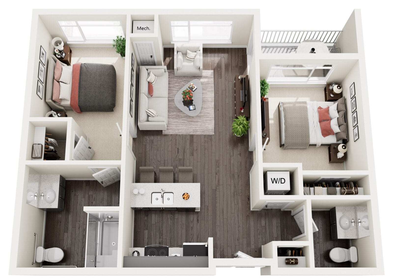 Farrington Court Independent & Assisted Living in Kent, WA - Two Bedroom Floor Plan