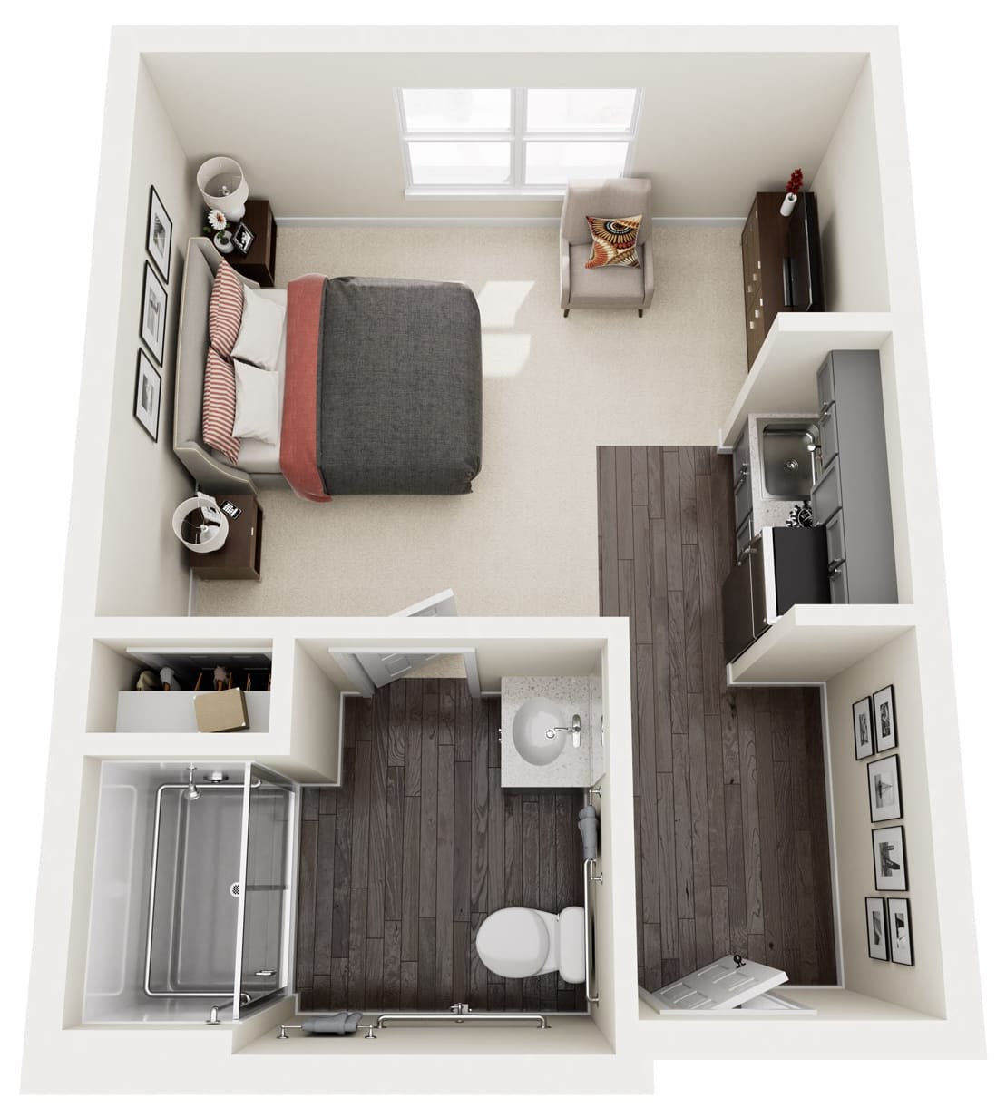 Farrington Court Independent & Assisted Living in Kent, WA - One Bedroom Floor Plan