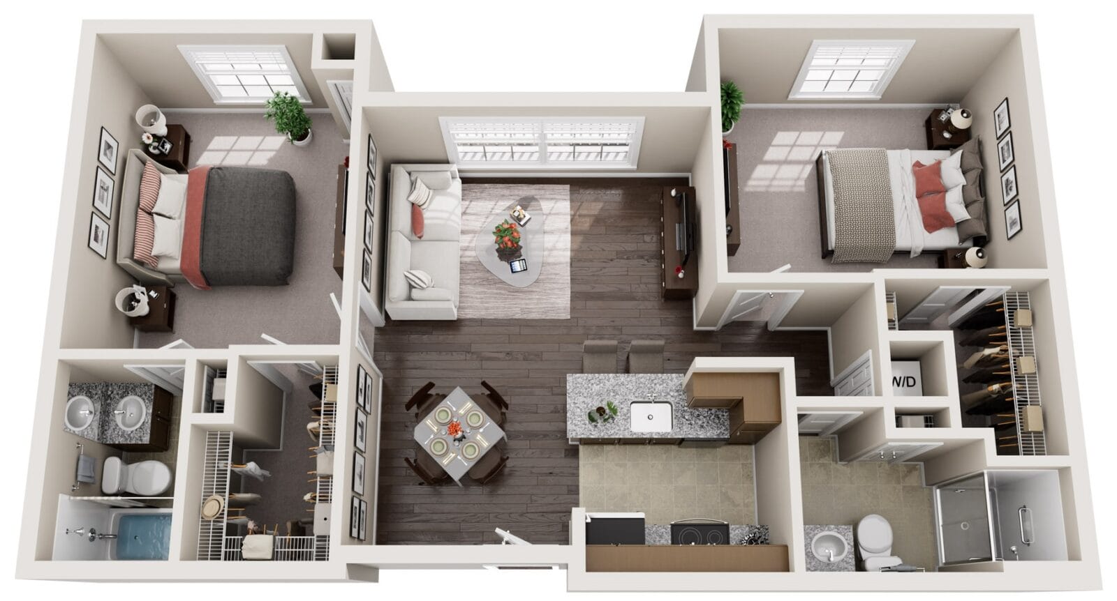 Farrington Court Independent & Assisted Living in Kent, WA - Two Bedroom Floor Plan