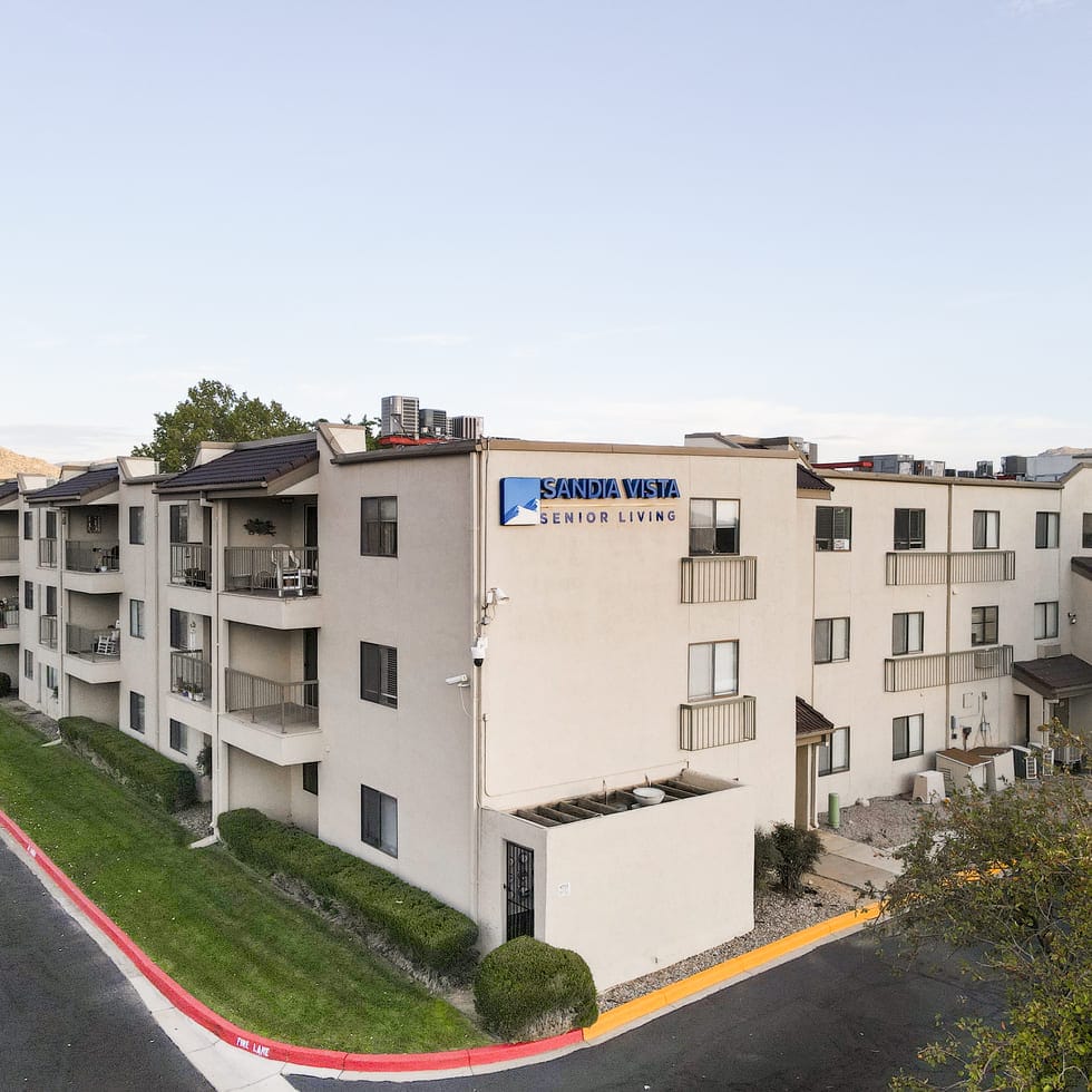 Sandia Vista senior village building from the exterior