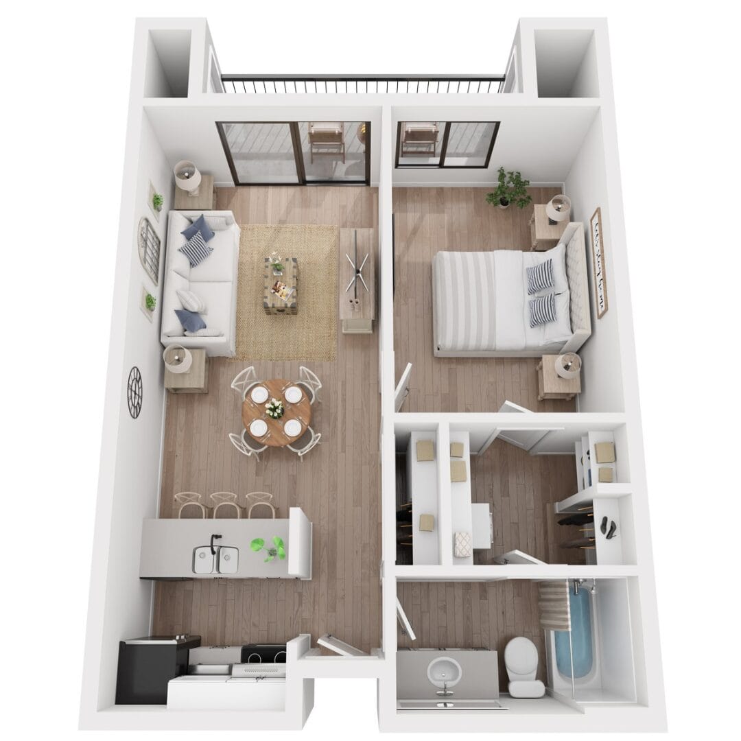 1 bedroom apartment layout with patio park lane senior living independent living salt lake city utah