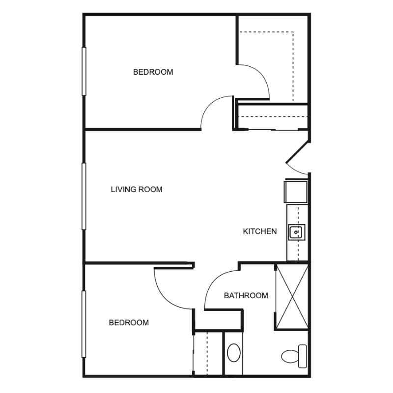 Farrington Court Independent & Assisted Living in Kent, WA - Two Bedroom Floor Plan