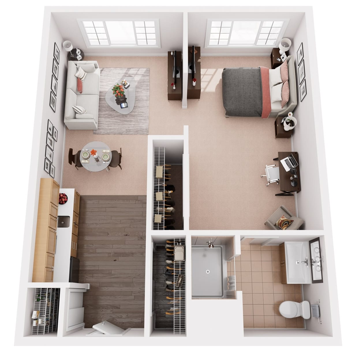 Farrington Court Independent & Assisted Living in Kent, WA - One Bedroom Floor Plan