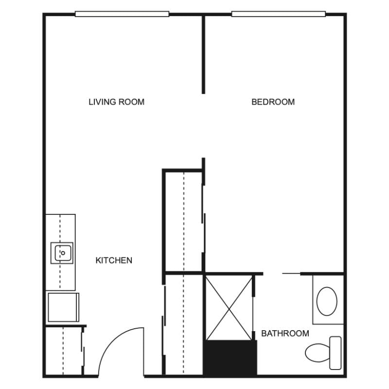 Farrington Court Independent & Assisted Living in Kent, WA - One Bedroom Floor Plan