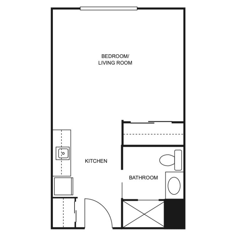 Farrington Court Independent & Assisted Living in Kent, WA - Studio Floor Plan