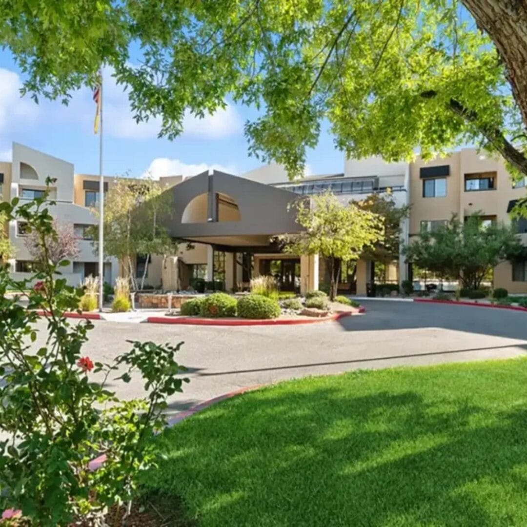 Copper Creek Senior Living South Jordan Utah front entrance at sunset
