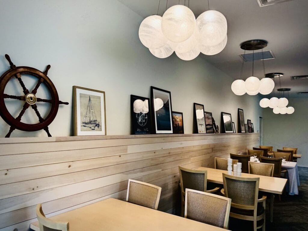 View of dining at the Edmonds Village Senior Living Compass Rose dining room.