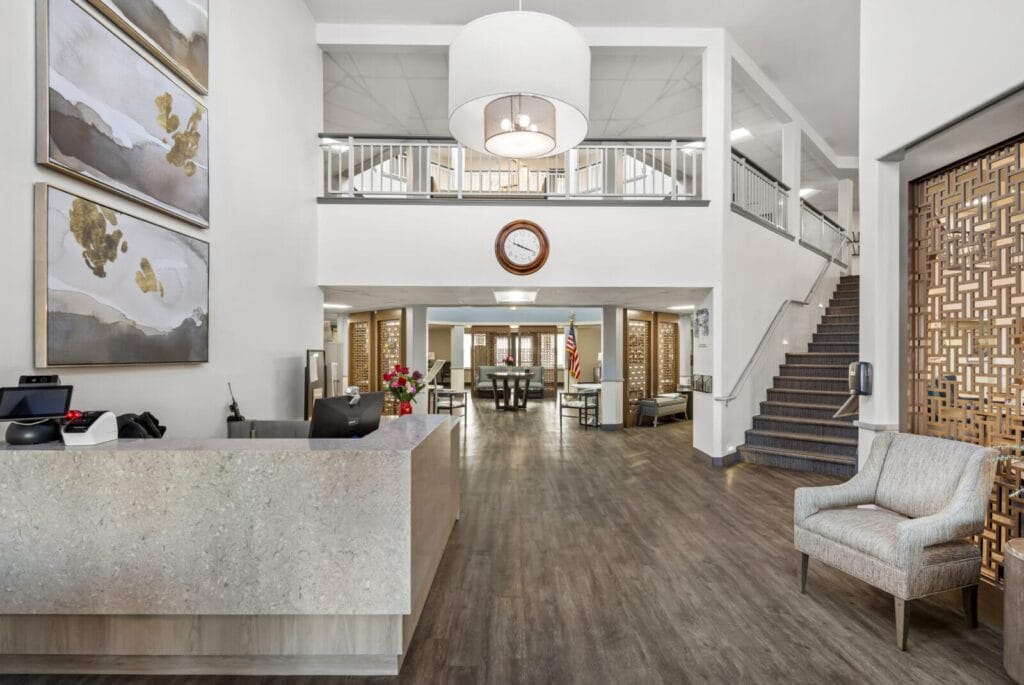 A stately, elegant lobby