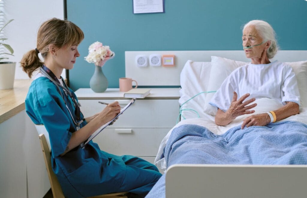A nurse provides skilled nursing care