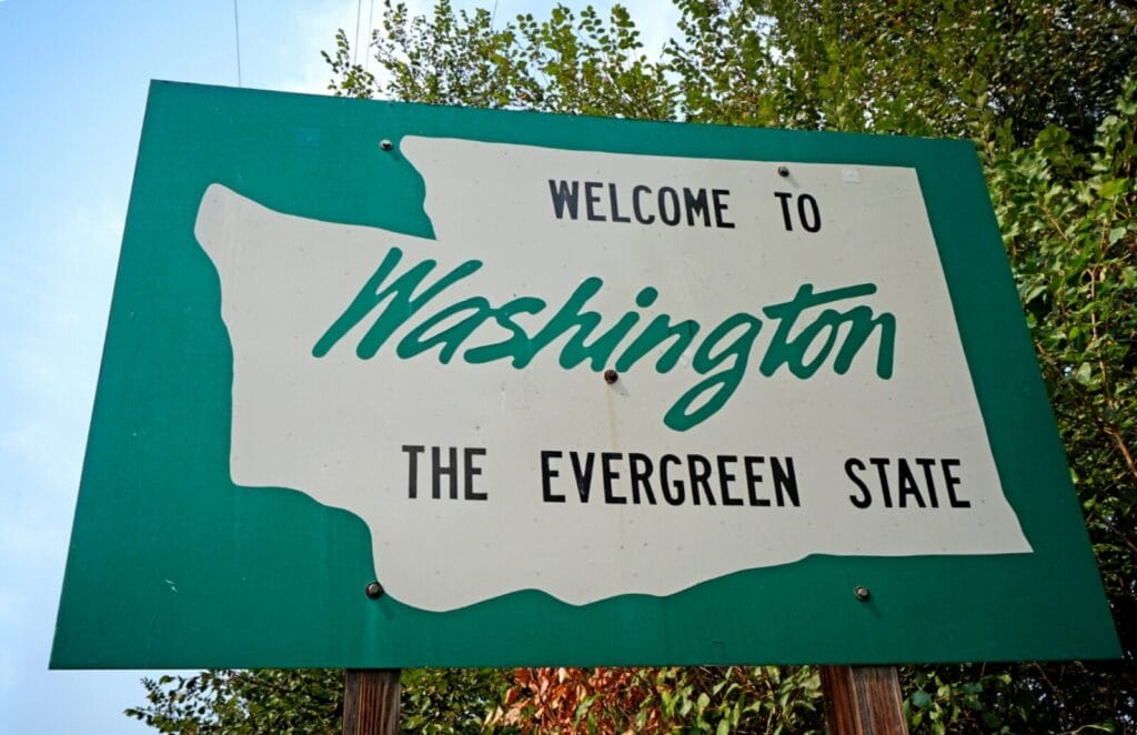 Washington State welcome sign
