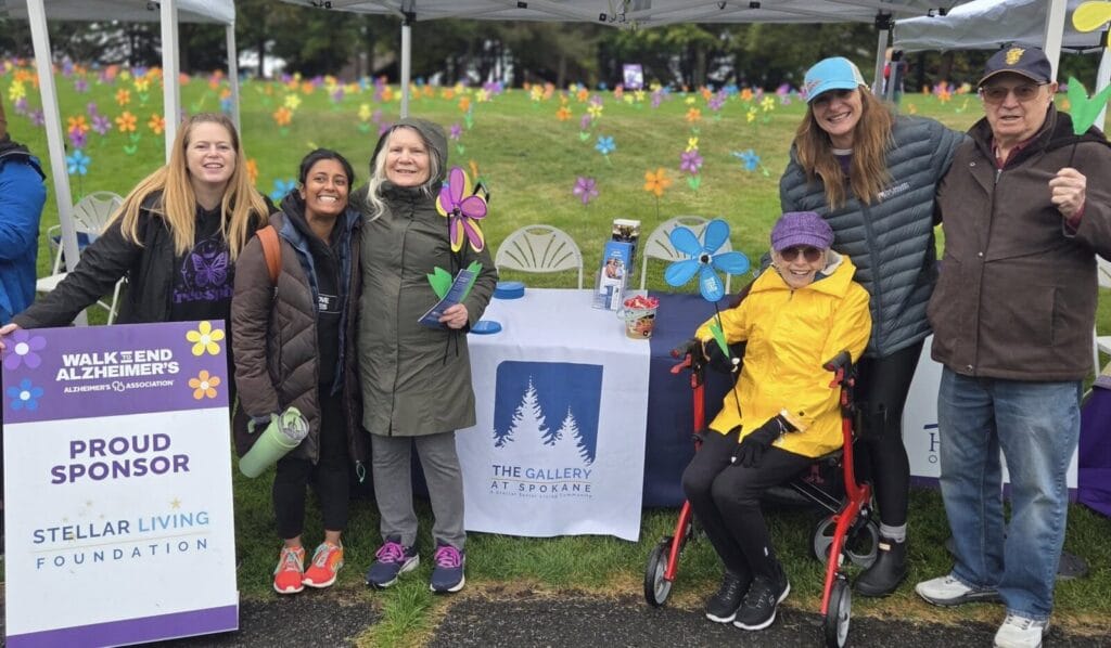 Gallery at Spokane Senior Living residents doing a Walk for Alzheimer's