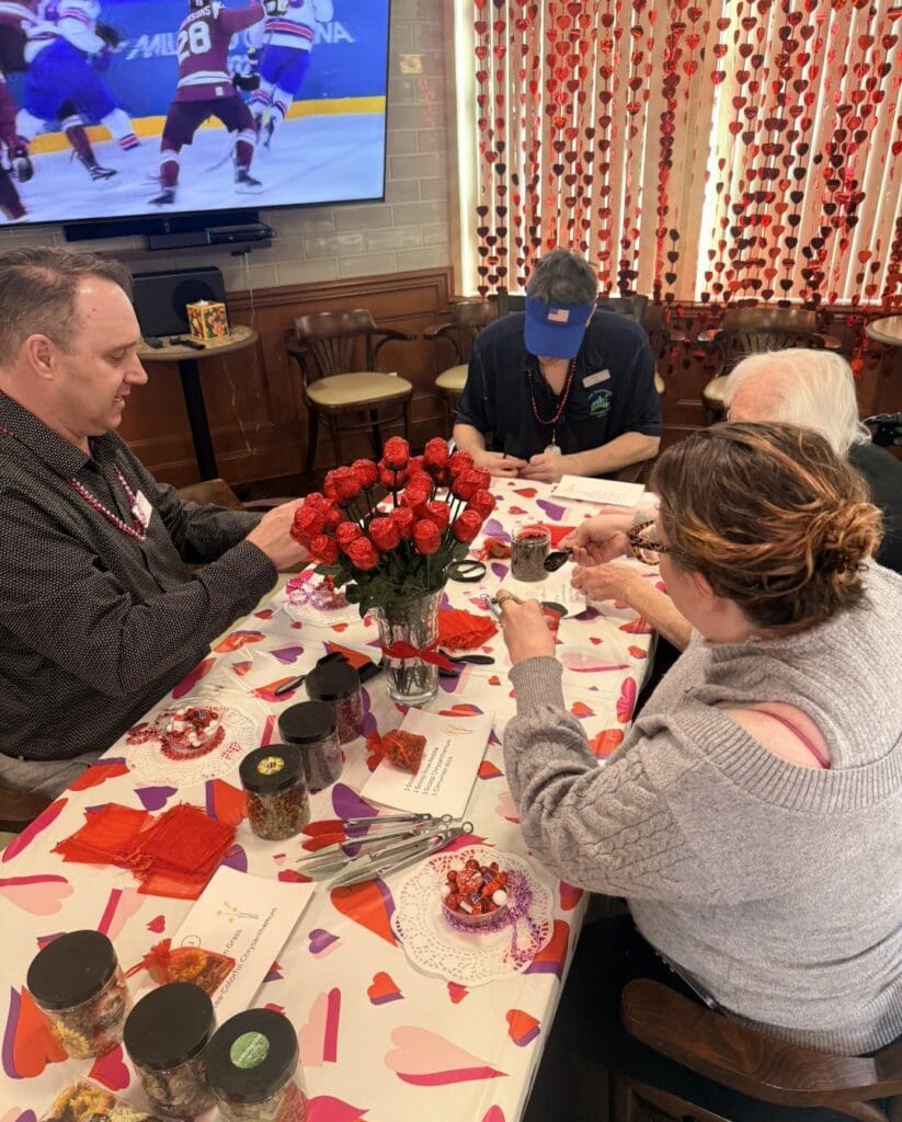 Seniors playing games at Overlake Terrace Senior Living in Washington