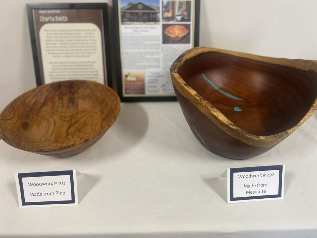 Two bowls made by Pueblo Norte Independent Living residents