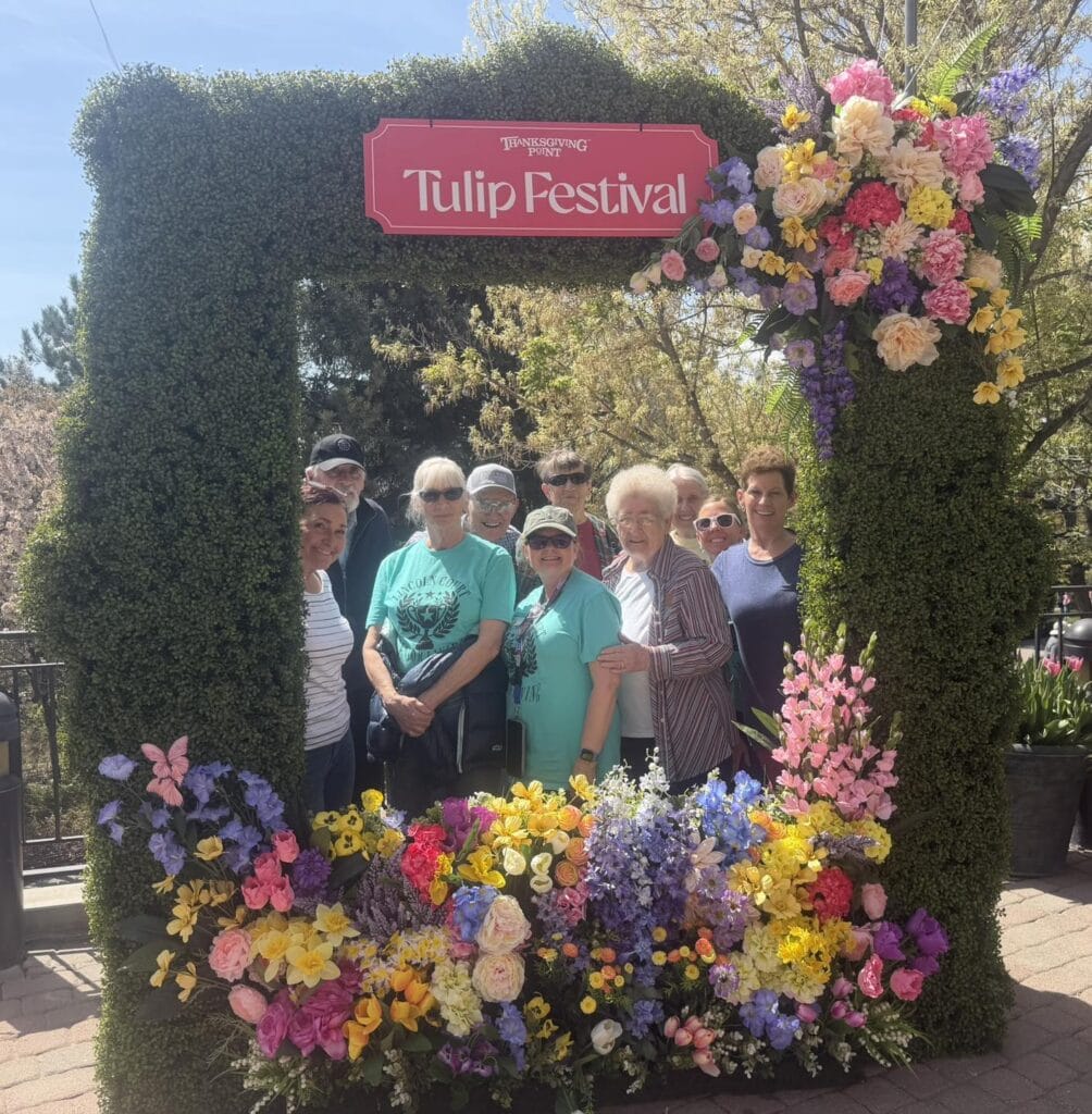 Lincoln Court Independent Living's High Adventure Club at the Tulip Festival in Lehi, Utah
